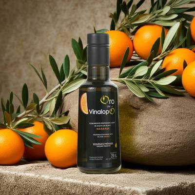 Ekologiczna oliwa z oliwek z pomarańczą Extra Virgin ORO DEL VINALOPÓ w ciemnej butelce 0,25L