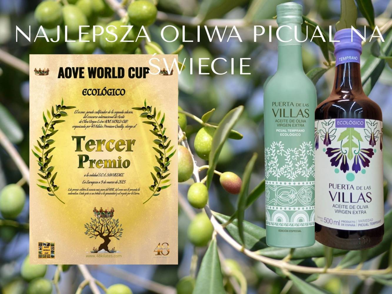 AOVE WORLD CUP 48 KILATES-kolejna nagroda dla najlepszej oliwy picual na świecie.
